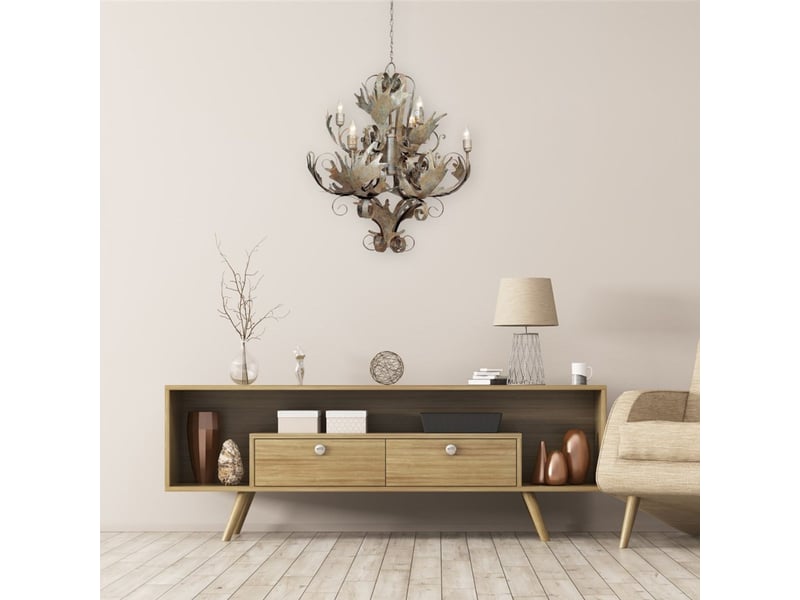  Lustre baroque en métal fly through 81cm champagne  - Conforama C