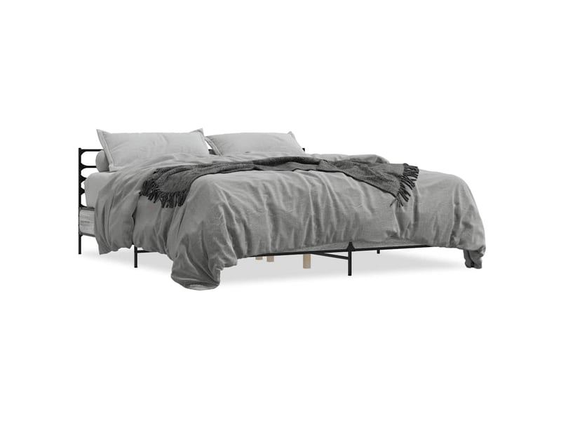  Lit double- lit adulte -  cadre de lit sans matelas sonoma gris 200x200 cm  - Conforama A