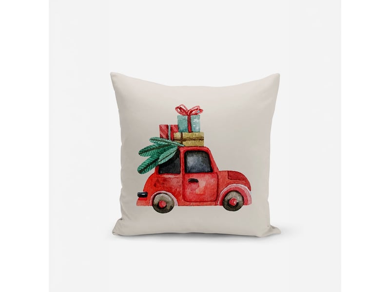 Housse de coussin décorative de noël en polyester duvet  - Conforama A