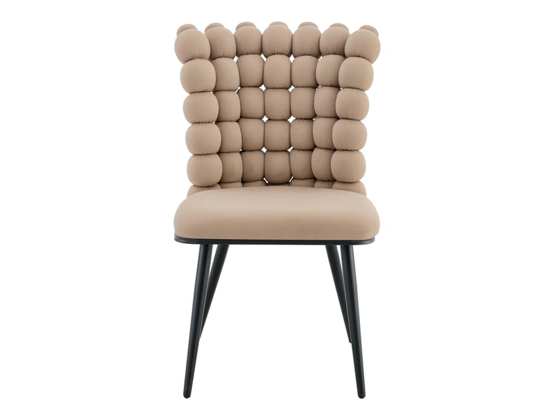  Chaises de salle à manger 54x48x88 cm lot de 2 style moderne velours métal camel  - Conforama A