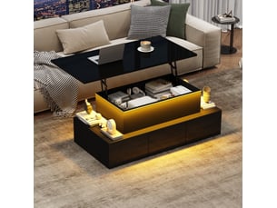 Table basse rectangulaire coloris noir EVRYAE - 50 cmx100 cm