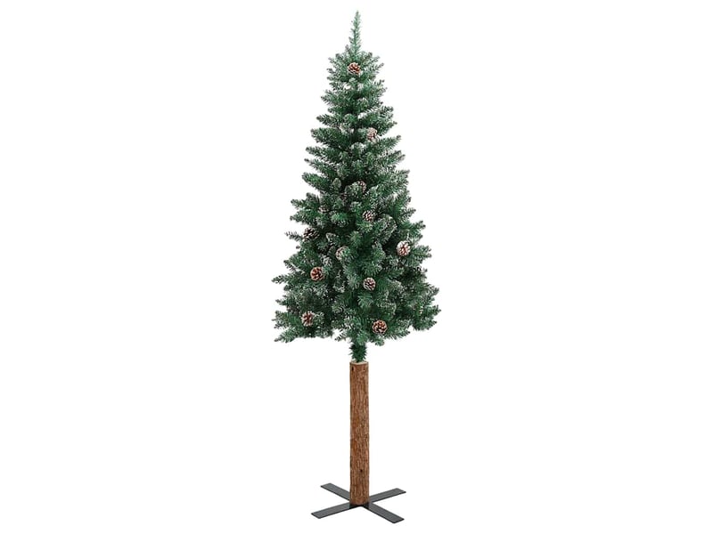 Sapin de noël - arbre de noël mince vert 150 cm pvc et bois de pin massif - Conforama E