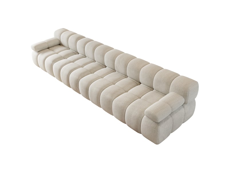  Canapé 4 places sans structure 400x100x68 cm en tissu chenille blanc  - Conforama A