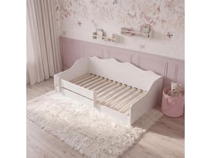 Lit simple 90x190 cm <strong></strong> <strong>EMMAWHITE/LOW140x70/BM</strong> coloris marron