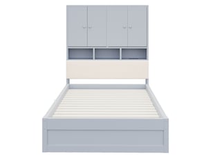 Lit avec rangement 90x200 cm <strong></strong> <strong></strong> coloris gris