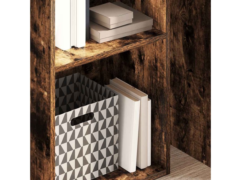  Bibliothèque, étagère de rangement chêne fumé 40x30x152 cm bois d'ingénierie  - Conforama C