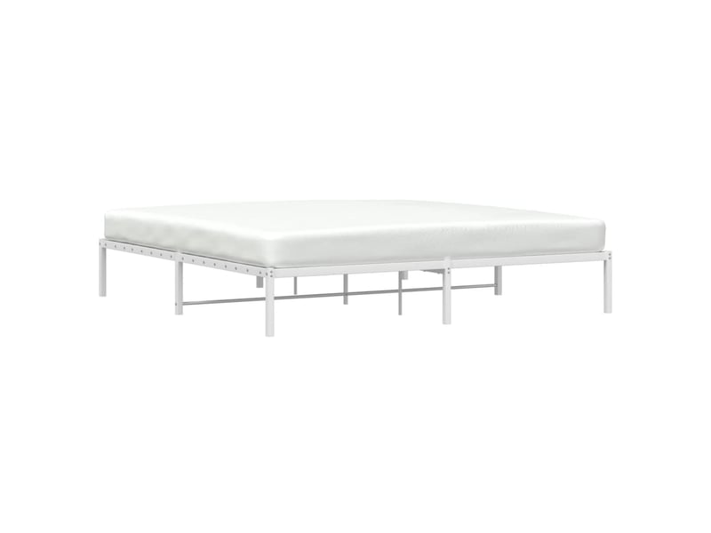  Lit double- lit adulte -  cadre de lit métal sans matelas blanc 200x200 cm  - Conforama B