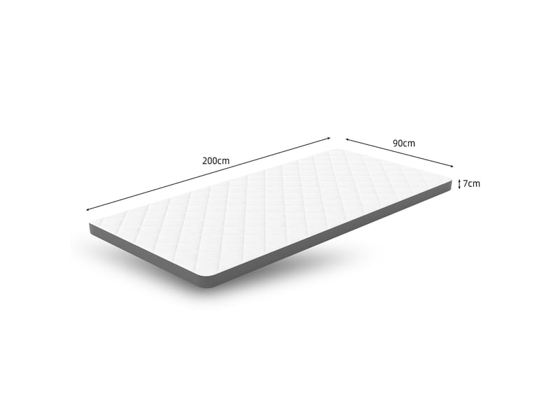  Matelas en mousse froide 90 × 200 cm 1 place h3 avec soutien 7 zones, livré compressé, blanc et gris  - Conforama D