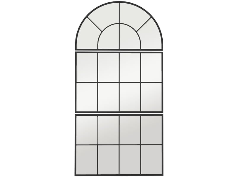  Miroir mural triptyque 76x149 cm – noir – arche décorative en métal pour salon et salle de bain chic  - Conforama A