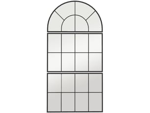 Miroir mural triptyque 76x149 cm – noir – arche décorative en métal pour salon et salle de bain chic
