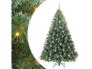 Sapin de noël artificiel, arbre de noël avec 300 led vert 240 cm pe et pvc shl7409