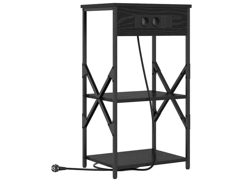  Table de chevet - cabinet de chevet - table de nuit chêne noir 41 x 31 x 76 cm bois d'ingénierie  - Conforama A