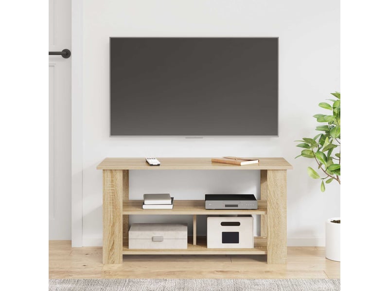  Support de télévision chêne sonoma 100x40x50 cm  - Conforama D