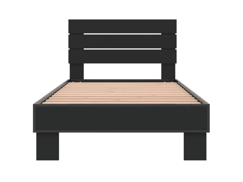  Lit simple- lit adulte -  cadre de lit sans matelas noir 90x200 cm  - Conforama C