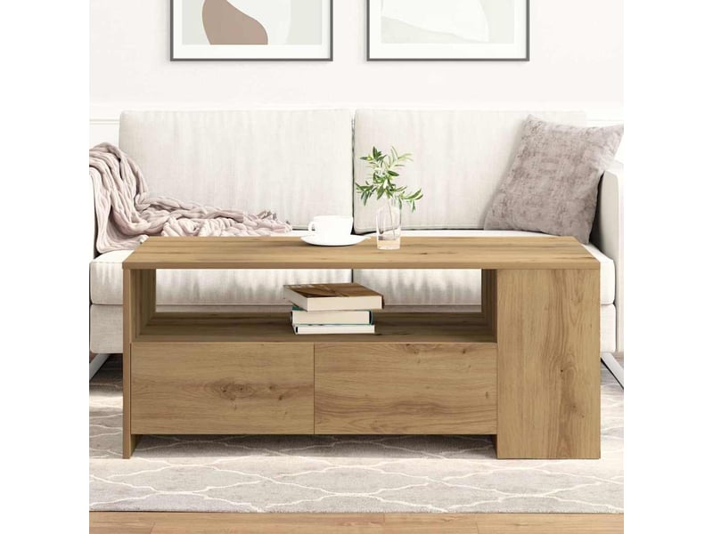  Table basse | table d'appoint salon chêne artisanal 102 x 55 x 43,5 cm  - Conforama D
