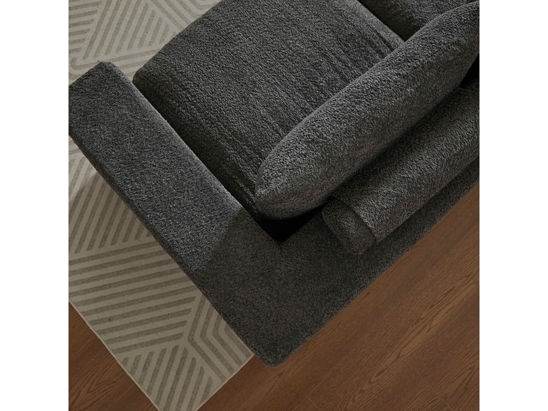  Canapé d’angle modulable 3 places en tissu chenille, méridienne réversible, 250 × 160 × 80 cm, gris  - Conforama E