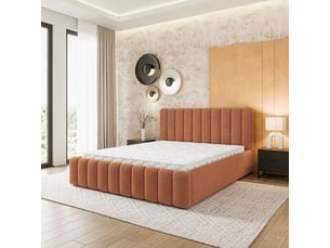 Lit coffre 180x200 cm <strong>MASSENO</strong> <strong></strong> coloris cuivré