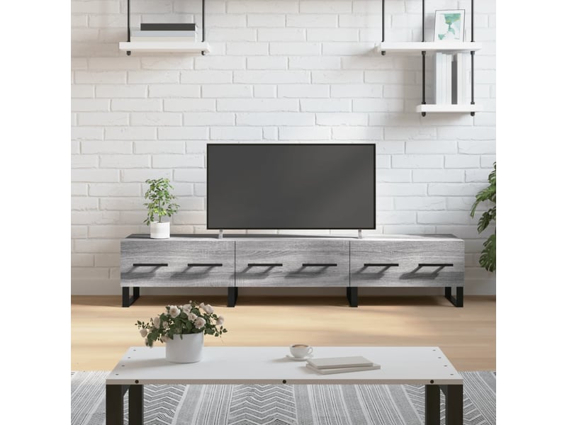  Meuble tv - banc tv - meuble de rangement sonoma gris 150x36x30 cm bois d'ingénierie  - Conforama B