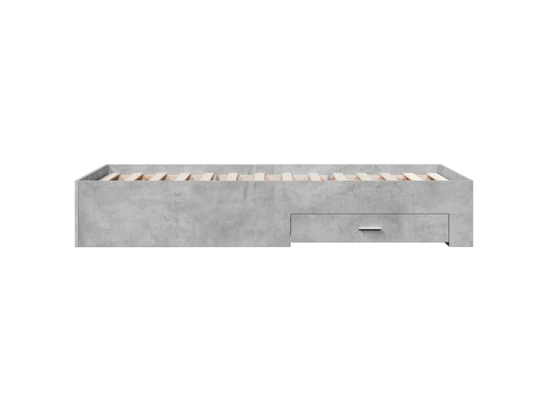  Lit simple- lit adulte -  cadre de lit avec tiroirs sans matelas gris béton 90x190 cm  - Conforama D