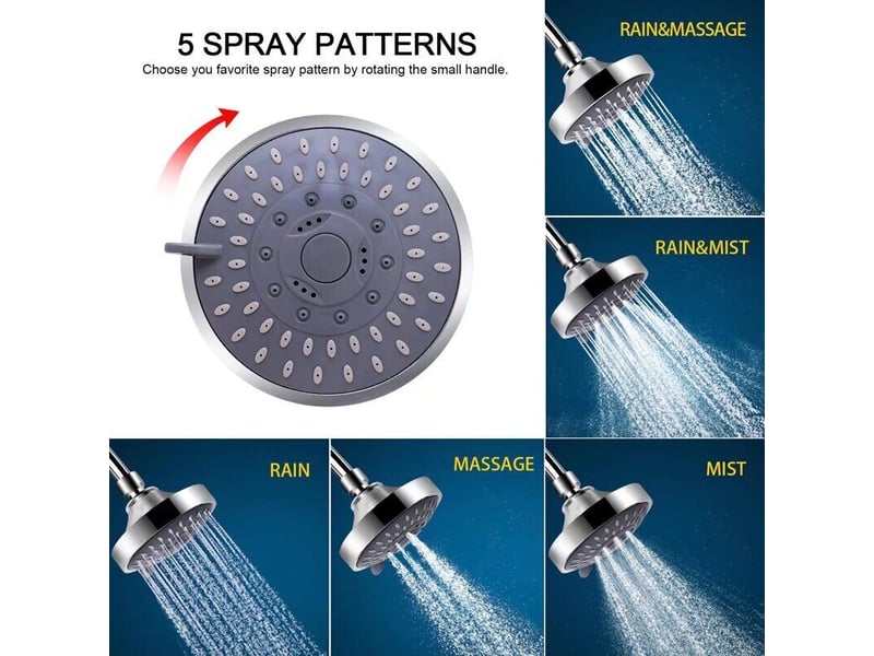  Pommeau douche fixe + filtre anti-calcaire 15 étapes à vitamine c – débit élevé, élimine chlore et fluorure – rwdouchettes.  - Conforama D