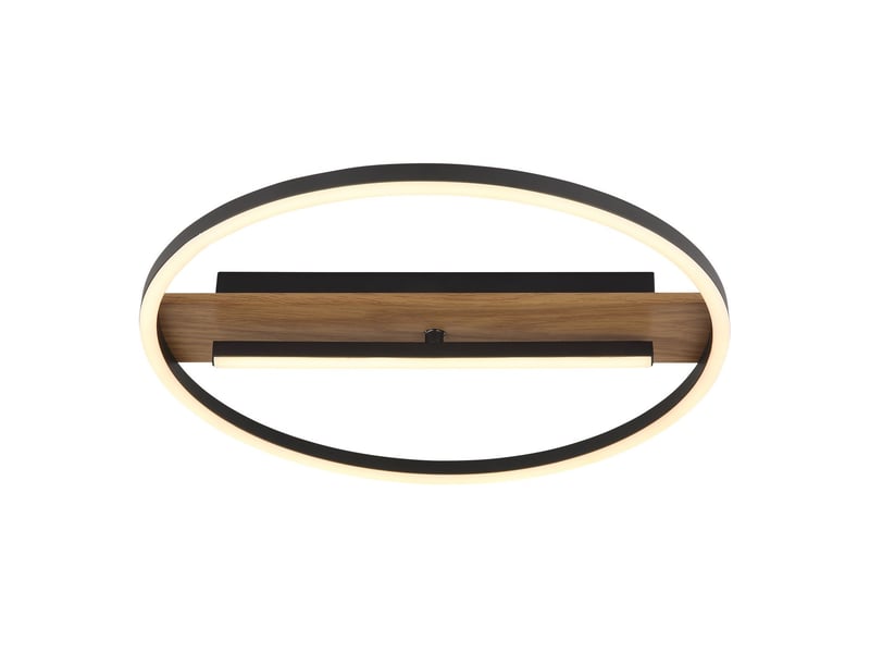  Plafonnier semi-encastré à led intégré de 40,5 cm, aspect bois, led 3 000 k  - Conforama C