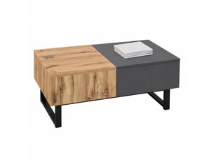 Table basse rectangulaire coloris bicolore LPOSPI  - 55 cmx100 cm