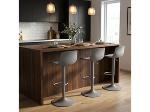 Lot de 2 tabourets de bar hauts pivotants et réglables samoa - gris