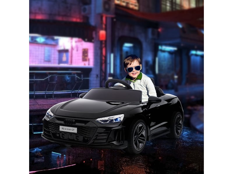  Voiture électrique pour enfants, sous licence audi, avec ceinture de sécurité, télécommande, phares, noire, 103 x 58 x 41 cm  - Conforama D