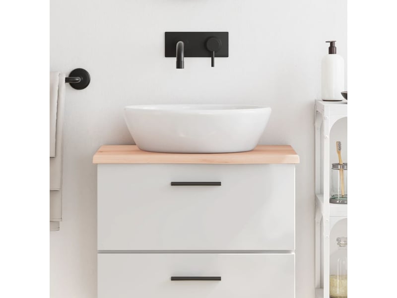  Comptoir de salle de bain, plan de travail 60x40x2 cm bois massif non traité cf65744  - Conforama B