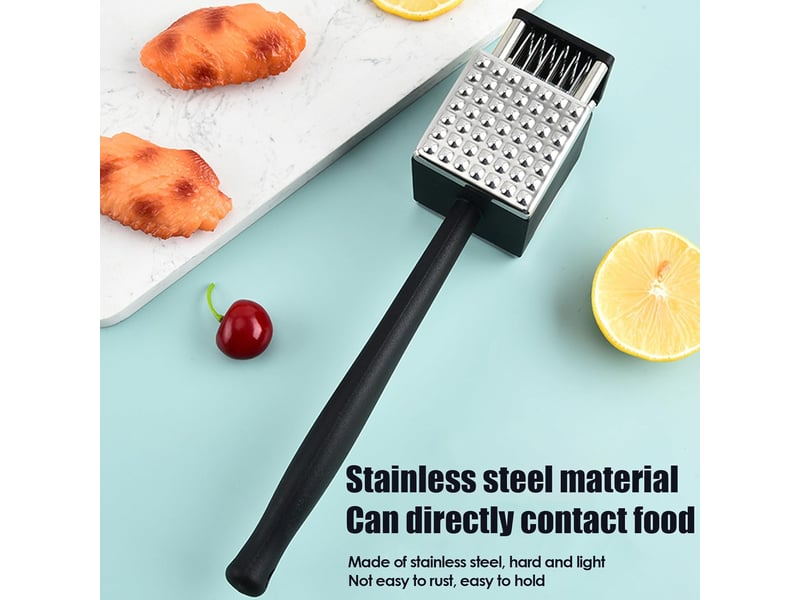  Marteau à viande attendrisseur outil de cuisine 2-en-1 en acier inoxydable,attendrisseur compact portable - pour préparation de viandes maison NO Commercial reference - Conforama B