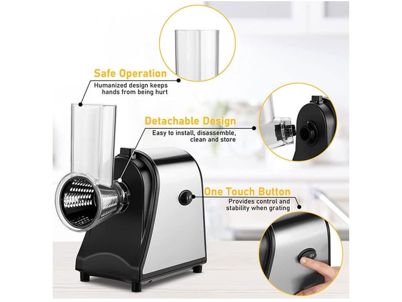  Râpe a légumes électrique 6 en 1 1000w pour fromage, carottes, pommes de terre  - Conforama C