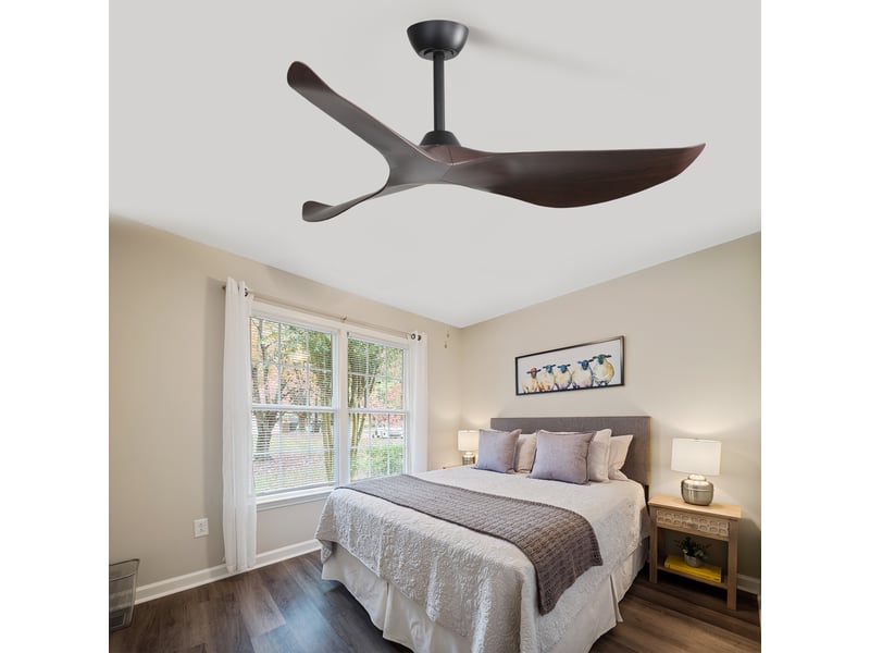  Ventilateur de plafond rolipo sans lumière silencieux moteur dc réversible avec télécommande  - Conforama R