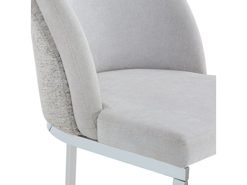  Lot de 4 chaises de salle à manger,59x52x85 cm,chenille,gris clair et argenté  - Conforama D