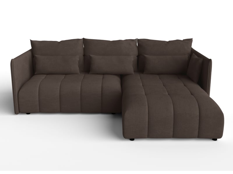 Canapé d'angle marron avec fonction couchage cosmova 245 cm Cosmova - Conforama A