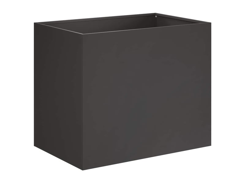 Jardinière - cache-pot de jardin noir 50 x 40 x 50 cm acier laminé à froid - Conforama A