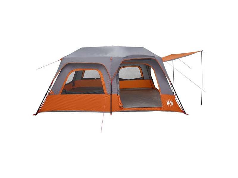  Tente instantanée, tente de camping 10 personne gris et orange  - Conforama D