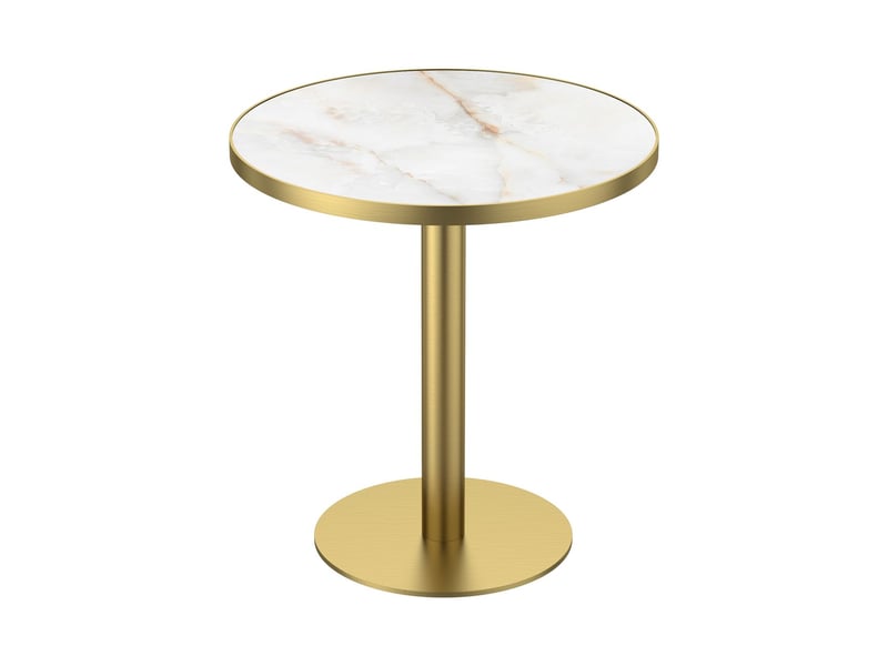 Table à manger 70 cm plateau en pierre frittée effet marbre luxueux résistant aux rayures et à l’abrasion hydrofuge pieds en acier inoxydable usage polyvalent - Conforama A