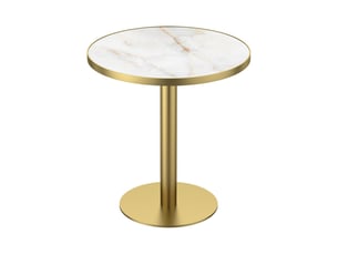 Table à manger 70 cm plateau en pierre frittée effet marbre luxueux résistant aux rayures et à l’abrasion hydrofuge pieds en acier inoxydable usage polyvalent