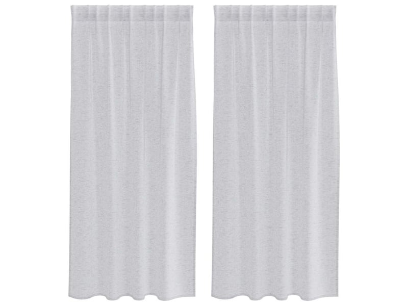  Lot de 2 rideaux en voile, voilage gris clair 175 x 140 cm polyester cf43911  - Conforama A