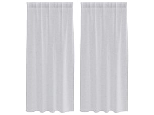 Lot de 2 rideaux en voile, voilage gris clair 175 x 140 cm polyester cf43911