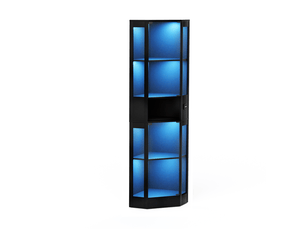 Vitrine coloris noir 5 étagère(s) BEAUNIV  - 57 cmx165 cm