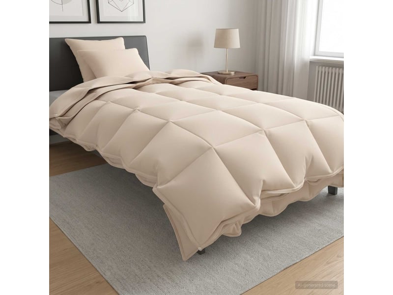  Ensemble de duvet 2 pcs - couette 135 x 220 cm kapok et polyester beige  - Conforama B