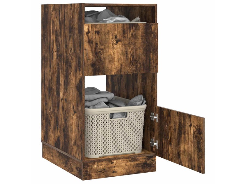 Armoire à laver chêne fumé 50x68x102 cm bois d'ingénierie - Conforama C