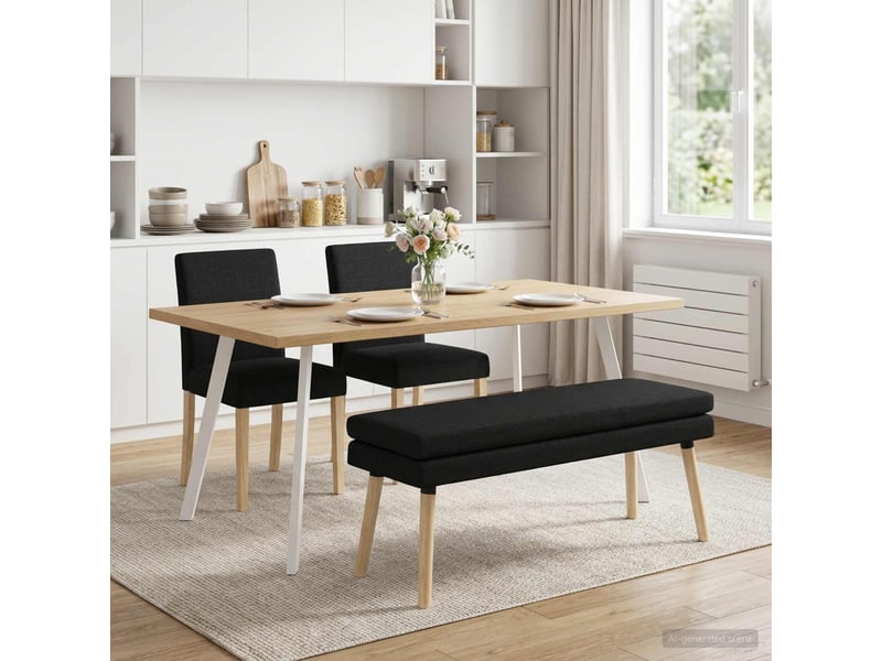  Banc d'entrée, banc à double couche noir 110x40x47 cm tissu  - Conforama D