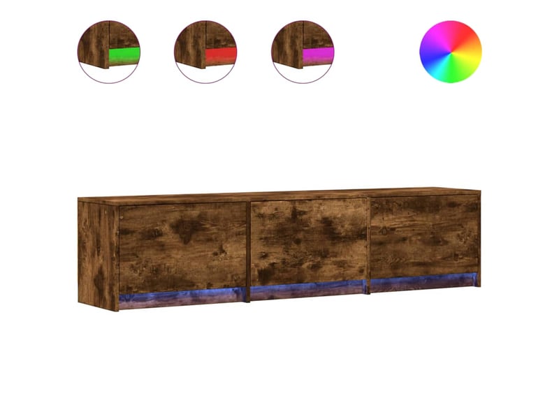 Meuble tv - banc tv - meuble de rangement chêne fumé bois d'ingénierie - Conforama C