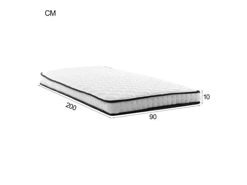  Matelas à ressorts 90x200 cm h3 métal blanc  - Conforama C