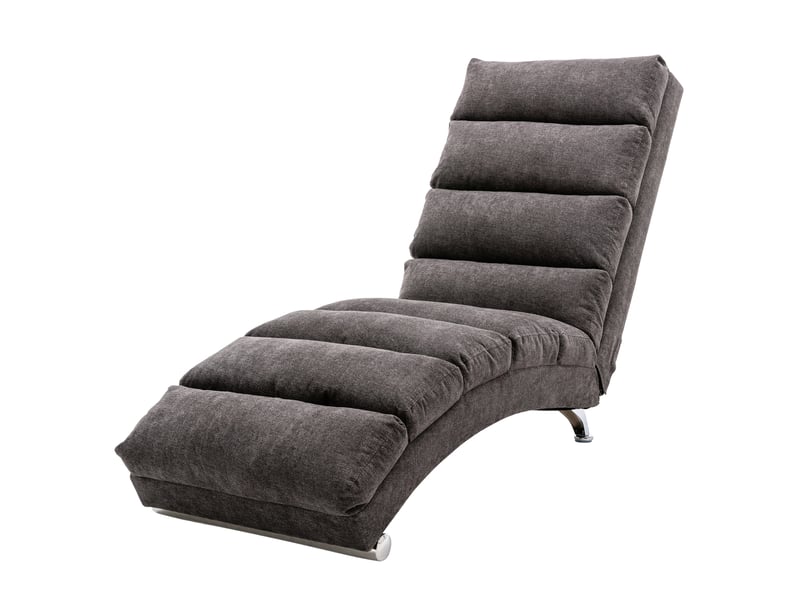  Chaise longue de massage fixe,148x55x84 cm,avec vibration,tissu,gris foncé  - Conforama A