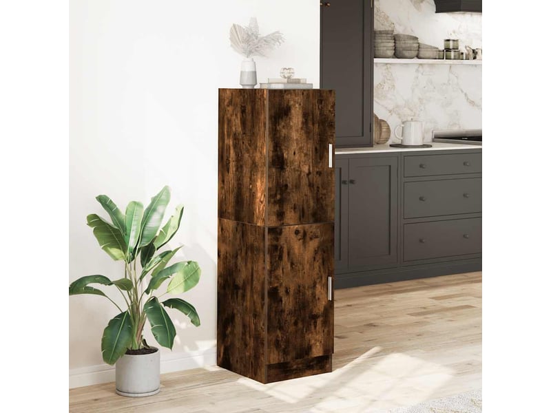  Meuble de rangement, armoire de cuisine chêne fumé 38x41,5x131,5cm bois ingénierie  - Conforama C