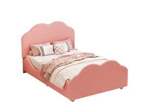 Lit simple 90x200 cm <strong>KORFEE</strong>  <strong></strong> coloris rose