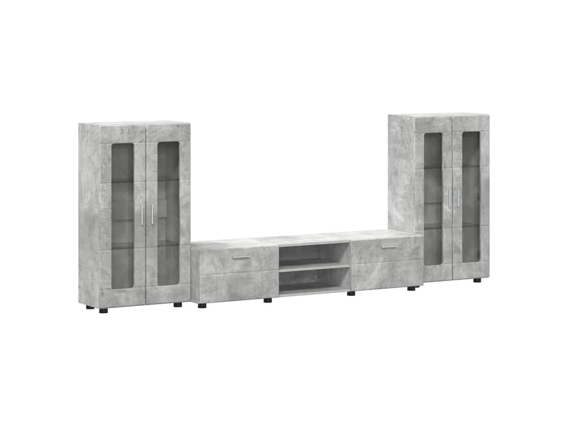 Ensemble meuble tv - banc tv - meuble de rangement florin 3 pcs gris béton bois d'ingénierie  - Conforama A